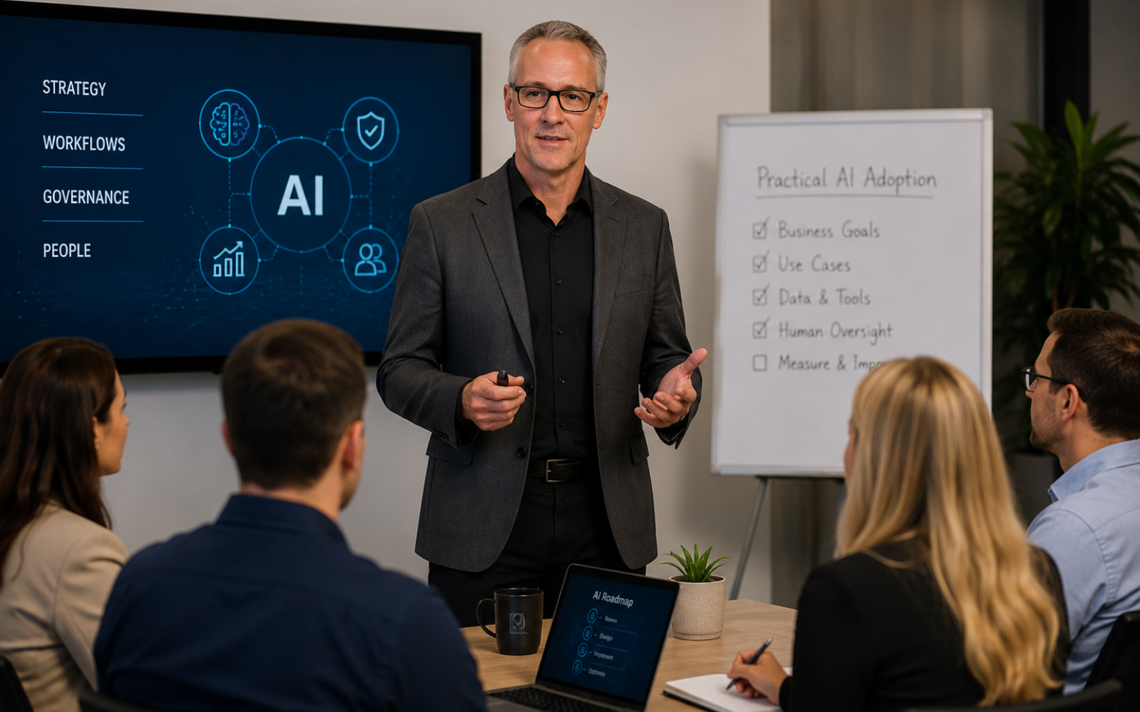 Practical AI literacy and team training in a business setting