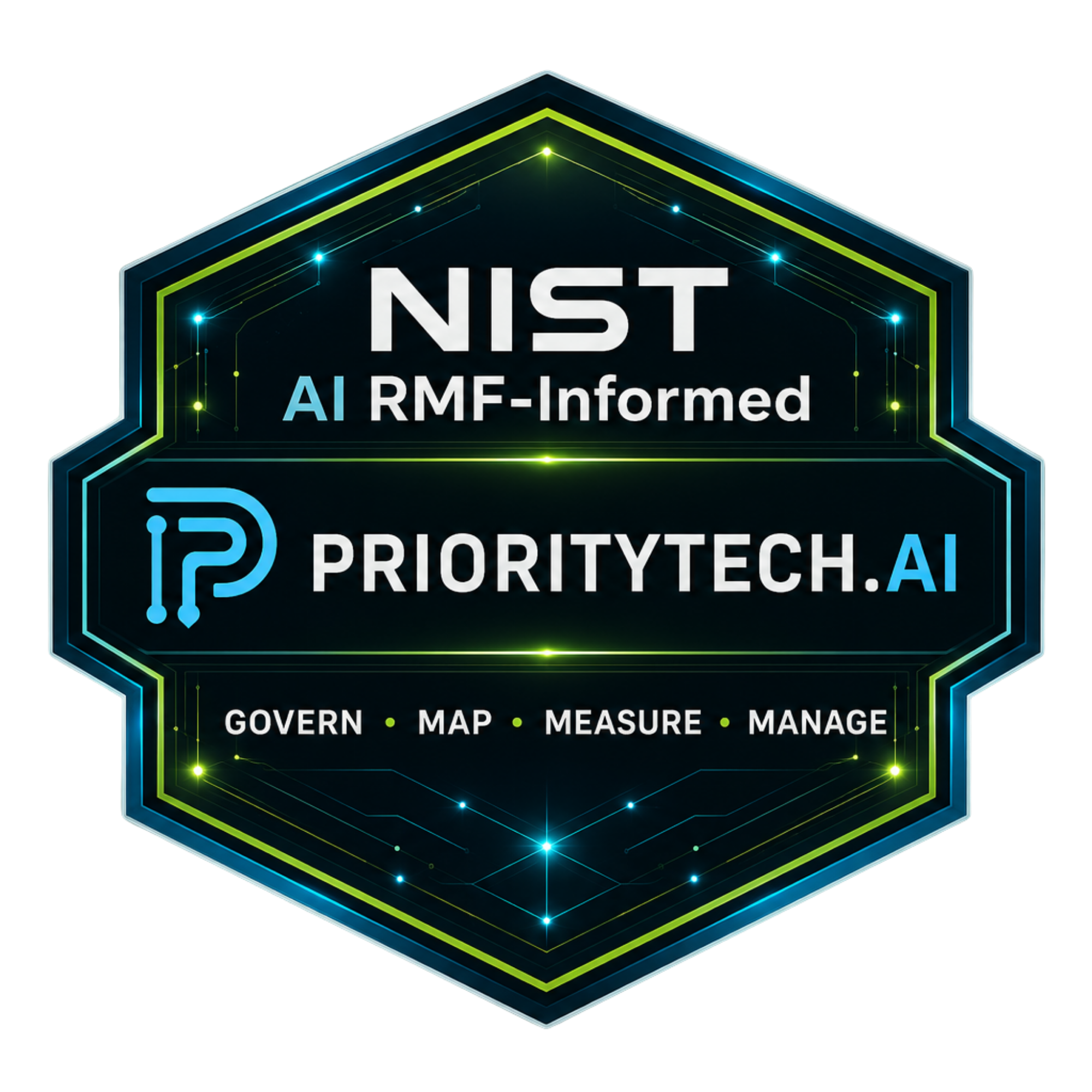 PriorityTech.AI NIST AI RMF-informed badge